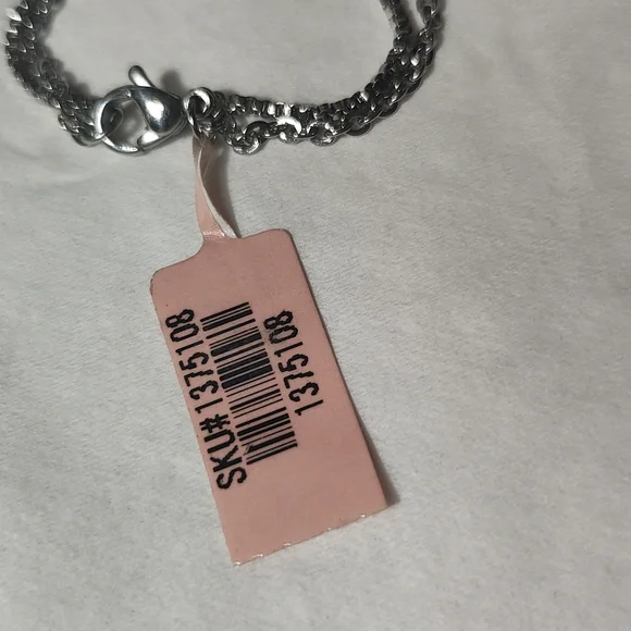 Blue Stone Silver Necklace with Ornate Design - Picture 12 of 12